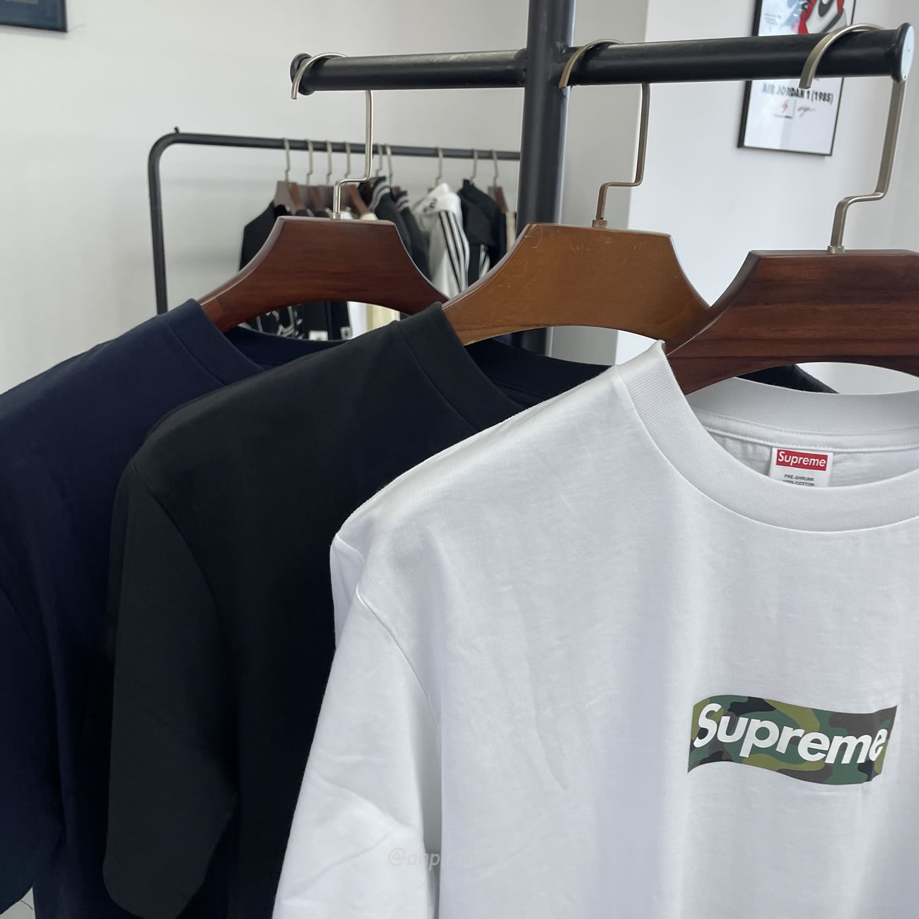 Supreme Box Logo Cotton White Navy Blackt Shirt (6) - www.newkick.vip
